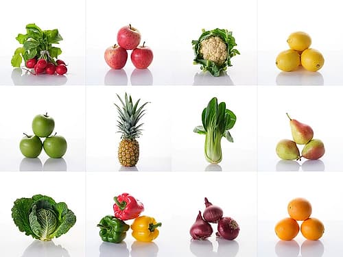 Collage of Fruits and Vegetables Art Print